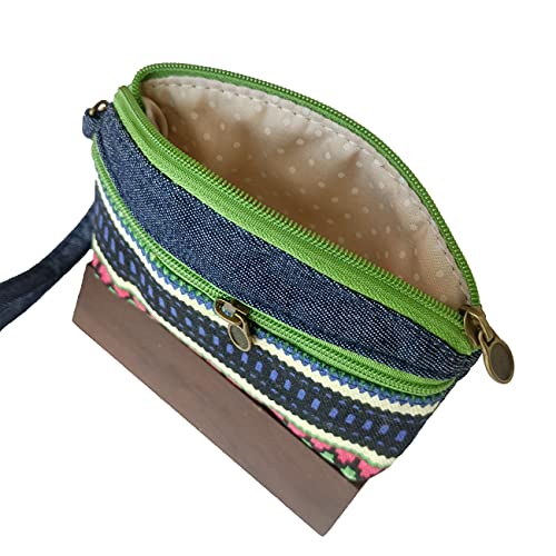 Coin Purse for Women Cute Small Wallets Change Purse Coin Pouch (denim green) - color: Denim Green