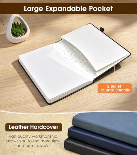 Journal Notebook, A5 Leather Hardcover Blank Sketchbook, 160 Pages, 180° Lay-Flat Binding, 100 GSM Thick Paper, for Sketching, Drawing, Art Journaling & Creative Writing (Black) - color: Black, size: Plain