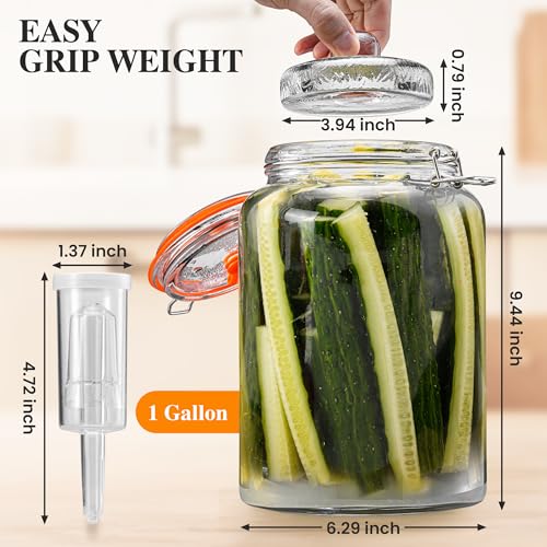 1 Gal Fermentation Kit, Jars, Weights & Airlocks, 2 Pack - size: 1 Gallon