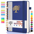 PERCUN Spiral Notebook 300 Numbered Lined Pages Hardcover Journal 5.9"x8.5" - color: Navy, size: A5 size (5.9in x 8.5in)
