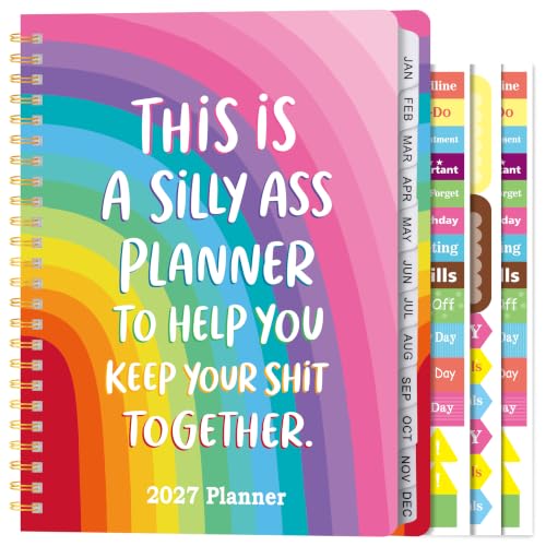 Xqumoi 2027 A5 Planner Rainbow Swear Words Weekly and Monthly Planner Gift - color: Rainbow 2027, size: A5