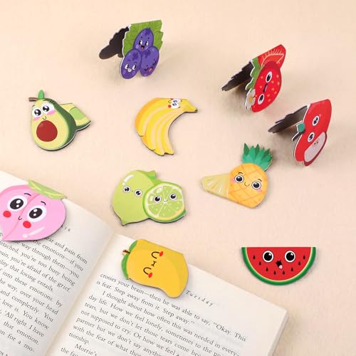 10 Pcs Fruit Scented Magnetic Bookmarks for Kids and Book Lovers
