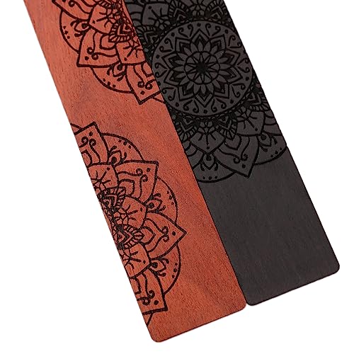 Mandala Bookmark, Book Marks for Book Lovers, Wooden Bookmarks for Adults, Book Lover Gifts (Round Mandala) - style: Round Mandala