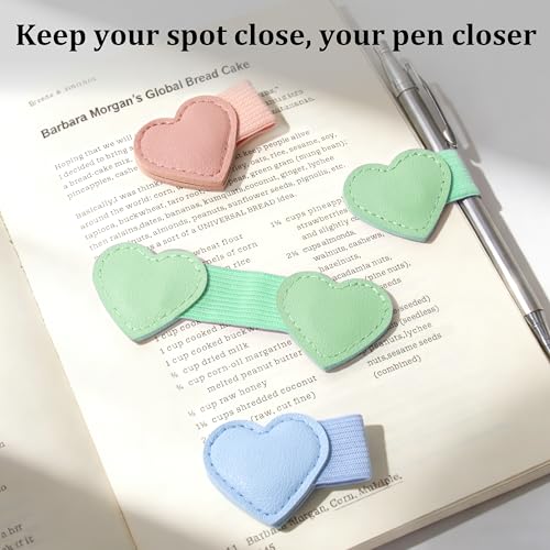 2Pcs Magnetic Leather Bookmarks with Pen Holder Gift Box, Heart-Shaped Magnetic Book Marks for Book Lover Readers Cute Leather Bookmark for Women Girls (Green) - color: Green
