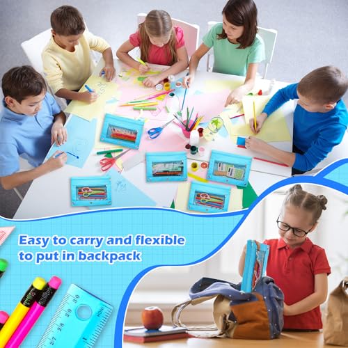 Zhehao 100 Pcs Classroom Binder Pencil Pouches, Blue, 2 Zipper - color: Blue, style: 2 Zipper