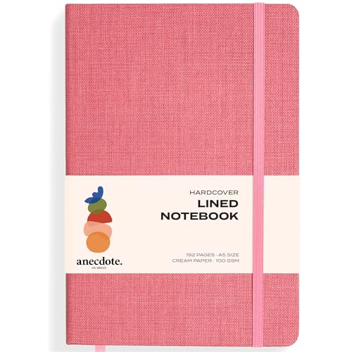 ANECDOTE. Lined Journal Notebook,192 Pages, A5 size: 8.3" x 5.4"| Hardcover - color: Blossom Pink, size: 8.3" x 5.4"
