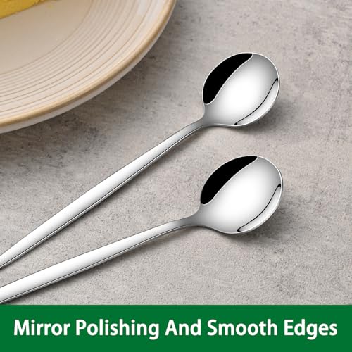 5.1 Inches Stainless Steel Coffee & Tea Spoon,6-Piece Cute Mini Spoons For Dessert,Small Espresso Spoons For Dessert,Cute Tiny Spoon - color: Silver