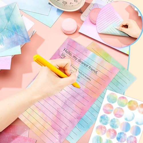 160 Pcs Stationery Paper Envelopes Set - color: Watercolor