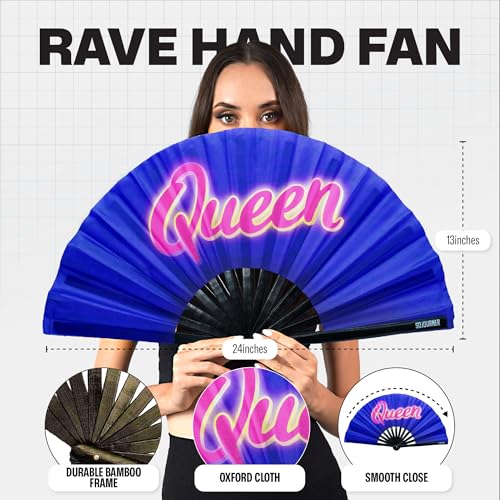 SoJourner Folding Rave Fan, Queen - color: Queen