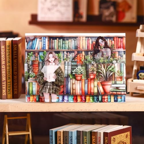 6 Rolls Book-Themed PET Tape for Scrapbook Journaling - style: Ocean of Books