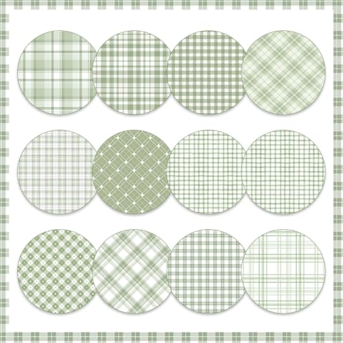 36 Sheets Scrapbook Paper 12x12 In Plaid Patterned Paper (Green) - color: Green