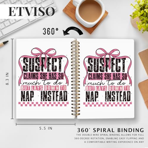 Retro Coquette Pink Bow Notebook, Trendy Preppy Checkered Journal, Preppy Aesthetic Notebooks for Women, Suspect Claims She Has So Much to Do Hardcover Spiral Notebooks 5.5x8.3 Inch - color: 05-Bible(01)