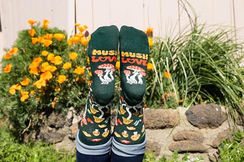 Lavley Women's Funny Socks Cute Novelty Gift for Women & Teens - color: Mush Love Mushrooms
