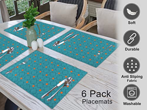 Ruvanti Placemats Set of 6, 100% Cotton Place Mats of 13"x19" – Combo - color: Combo