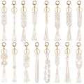 Junkin 16 Pack Mini Macrame Keychains Cute Boho Macrame Bag Charms Handcrafted Aesthetic Boho Car Accessories Boho Keychain for Women Tassel Keychain for Car