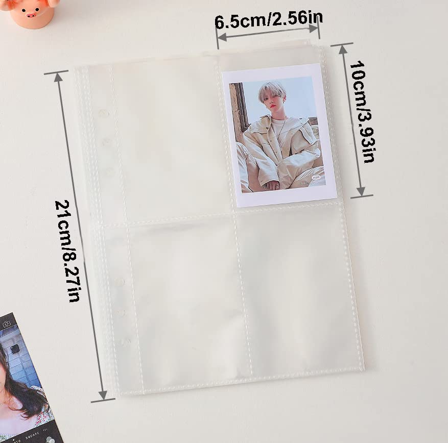 Kpop Photocard Binder 3 Inch Kpop Photocard Holder Book with 50pcs Holographic Card Sleeves & Kpop Photocard Korean Stickers, A5 Binder Photocard Album with 200 Pockets 25pcs Inner Pages - color: Rose Heart