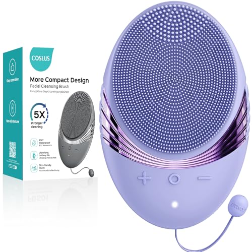 COSLUS FBS01 Facial Cleansing Brush Face Scrubber, Compact for Travel - color: Purple