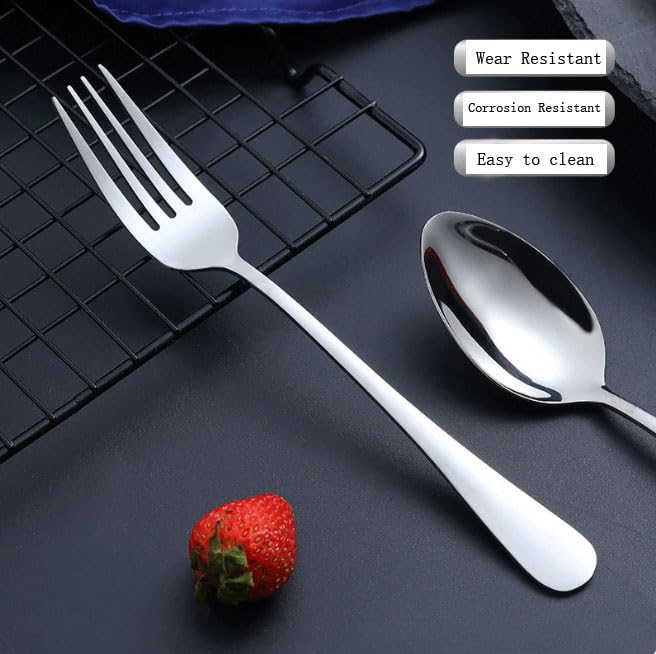 2 PCS Forks Spoon Set 7.32 inch Stainless Steel