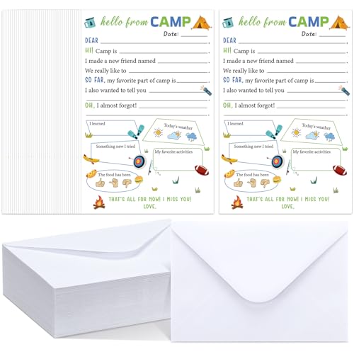 80 Pcs Camp Stationery Paper Envelopes,Neutral Fill in the Blank - style: Neutral Fill in the Blank