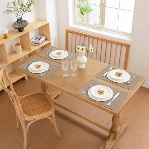 FROMHEART Faux Leather PU Placemats Set of 4 (Light Coffee,11.8" x 17") - color: Light Coffee, size: Set of 4