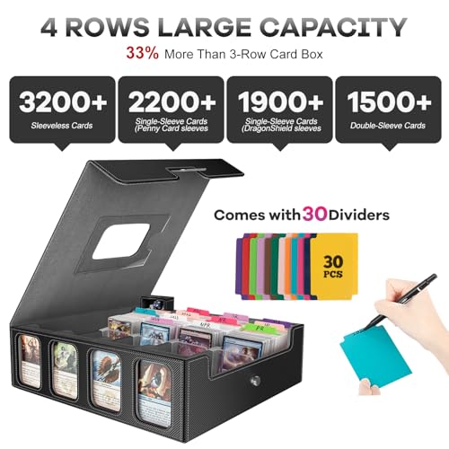 Gomyrod 4 Row 3200+ Trading Card Storage with Commander Display [US Patent] - color: Black/Grey, size: 3200+