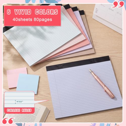 Lincia 6 Pcs Legal Pads Landscape Notebook, Morandi Colors - color: Morandi Colors
