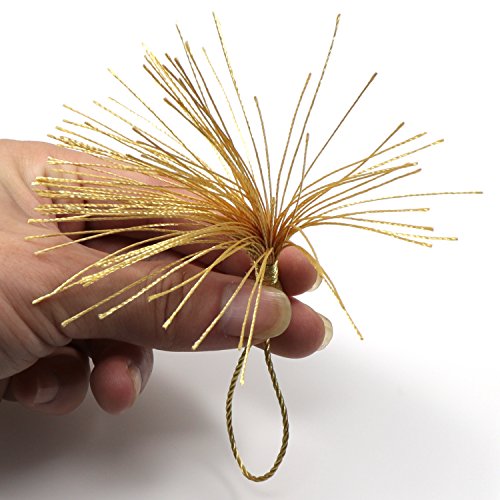 VAPKER 100 Pieces Light Gold 13cm/5-Inch Silky Handmade Soft Tassels Floss Bookmark Tassels with 2-Inch Cord Loop for Jewelry Making, DIY Projects, Bookmarks - color: A:light Gold