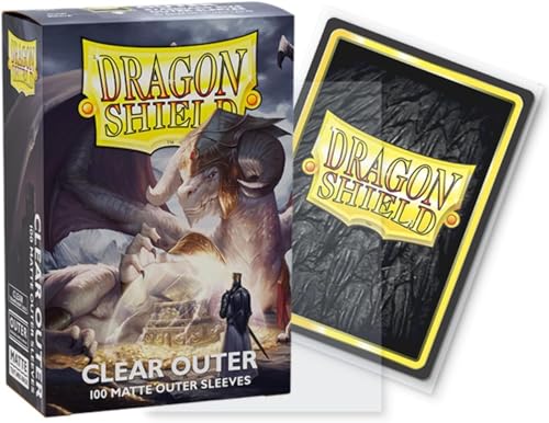 Dragon Shield | Matte Clear Outer Sleeves | 100 CT - Smooth & Tough Premium TCG Sleeves | Compatible with Pokemon, Flesh & Blood, One Piece & Magic the Gathering - color: Clear Outer Sleeves