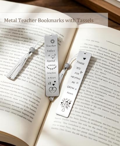 Metal Teacher Bookmarks with Tassels, Teacher Appreciation Gifts - color: A