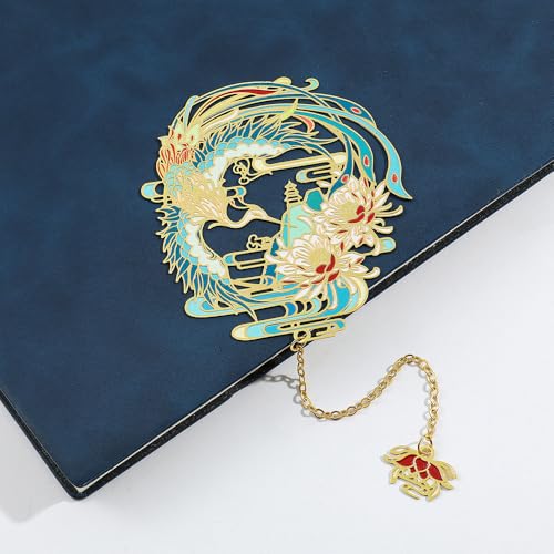 Shan Hai Jing Divine Beasts Bookmark Phoenix Dragon Koi Deer Good Luck Gift - color: Style 3 Gift Boxed