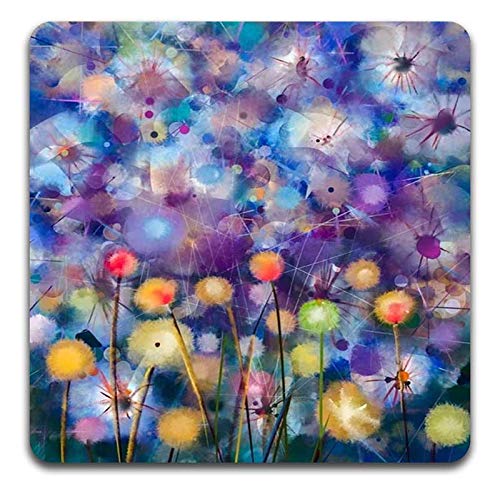 Beautiful Watercolor Flowers Square Coaster Set of 4 - color: Beautiful Watercolor Flowers