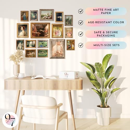97 Decor Victorian Wall Art, 16 Pcs With Large 11x14 Prints, Unframed - color: Baroque Victorian Gx11x14, size: unframed