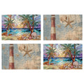Beach Lighthouse Table Placemats Set of 4 Place Mats Linen Wipeable Placemats Waterproof Rectangle Table Mat for Kitchen Dining Dinner 18 X 12 Inch - color: Beach Lighthouse