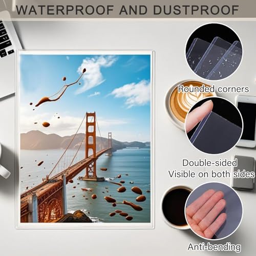 12PCS 6" x 9" Clear Rigid Card Sleeves – Waterproof Hard Plastic Protectors for Postcards, Prints, Photos, Trading & Sports Cards – Top Load Jumbo Sheet Holders - size: 6" x 9"