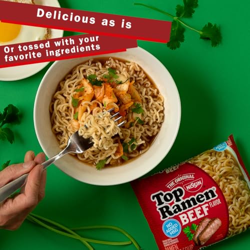 Nissin Top Ramen Noodle Soup, Beef, 3 Ounce (Pack of 24) - size: 3 Ounce (Pack of 24)