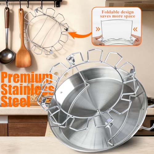 Vertical Skewer Gyro Spit Pan with Chicken Leg Rack for Grill, 13 Inch Stainless Steel-Shawarma Stand for Oven, Al Pastor Skewer with 8-12 Inch Sticks, for Tacos, Chicken Drumstick, Brazilian - size: 13" Pan With Chicken Leg Rack