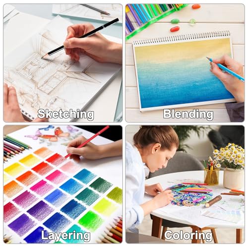 KALOUR PDAS 126 PCS Colored Pencils Set, with Coloring Books, Tutorial, Color Chart, 120 Premium Soft Core Colored Pencils for Artists Adults Teens Coloring Drawing, Portable Zipper Case