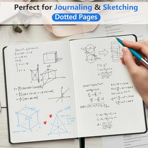 Dotted Journal 5.9"×8.5", 160 Pages Dot Grid Notebook, Bullet Journaling - color: Black, size: Dotted Page