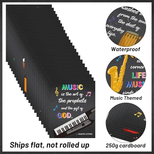 H1vojoxo Music Posters for Classroom - 24PCS Music Classroom Posters for Back to School Bulletin Board Decor Motivational Educational Musical Poster Wall Art Print for Elementary Middle High School
