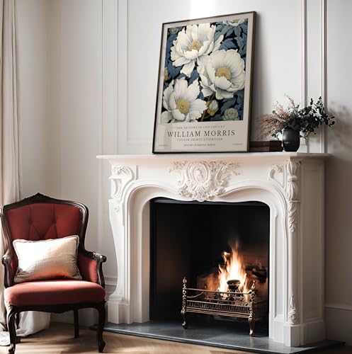 Poster Master William Morris Poster - Peonies Print - White Flower Art - Botanical Art - Exhibition Artwork - Textile Piece - Floral Illustration - Aesthetic Creation - Living Room or Office Decor - 11x14 UNFRAMED Wall Print - color: Style-05, size: 11"L