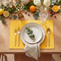 Artoid Mode Yellow Faux Leather Placemats Set of 4 - color: Yellow, size: 12" x 18", Rectangular Set of 4