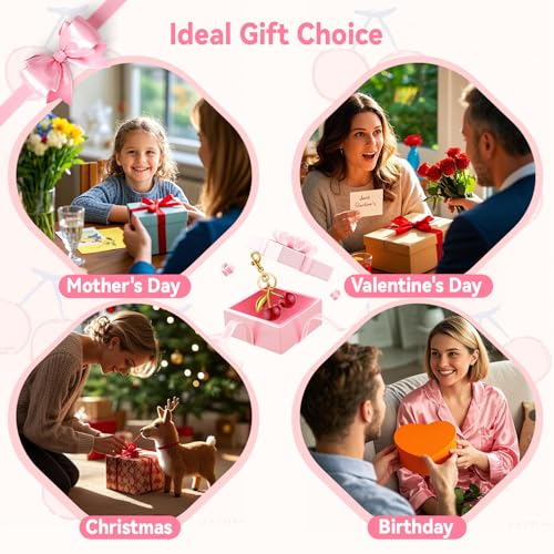 Cherry Bag Charm Cute Cherry Purse Charms Strawberry Keychain Best Gifts - color: A04 2pcs Cherry Charm