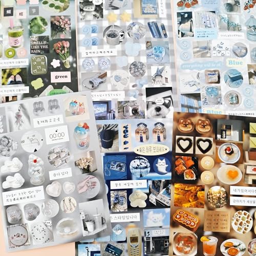 500+ Japanese Stickers Book for Junk Journal,20 Sheets Kawaii Japanese Stickers,Vintage Aesthetics Sticker for Journaling,Bullet Journaling,Scrapbooking,Photo Frame,Notebook,Calendar(Half Sleep Diary) - color: Whispered