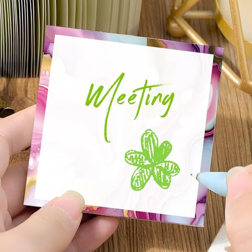 Sticky Notes 3x3 Inches, 2 Pads, Easy Post Cute Self-Stick Notes, Colorful Self Stick Notes Pads for Home Office Notebooks Accessories, Strong Adhesive Note Pad Watercolor Marble - color: Watercolor Marble