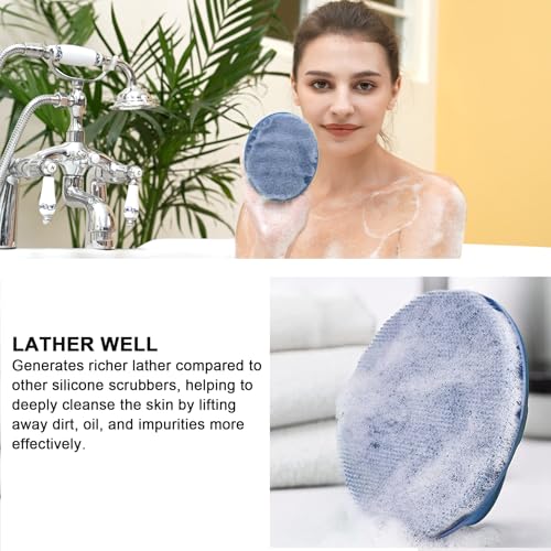 INNERNEED Silicone Body Cleansing Brush Exfoliating Scrubber, Dark Blue - color: Dark Blue