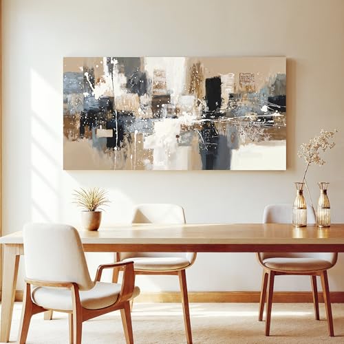 Modern Abstract Brown Canvas Wall Art Decor Prints For Living Room 24"×48" - color: LAI-12F, size: 48"L x 24"W