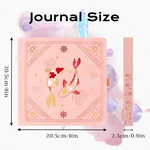 TIEFOSSI Dotted Square Journal Notebook 160 Pages for Women & Men(8 x 8) - color: Pink, size: Square-Dotted