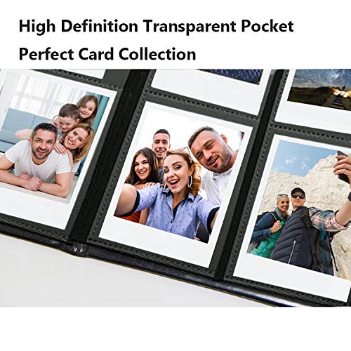 160 Pockets Trading Card Sleeves, Side Loading Pocket Binder, Album Pages Card Collector Coin Holders Wallets Sleeves Set (Black 160) - color: Black160