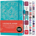 Legend Planner Undated, Weekly & Daily Goal Journal, A5 Turquoise - color: Turquoise Gold (Undated), size: A5 (5.5'' x 8.3'')