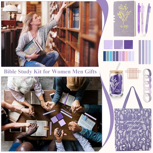 29 Pcs Bible Journaling Supplies Kit, Back to School Gifts - color: Purple, style: Boho